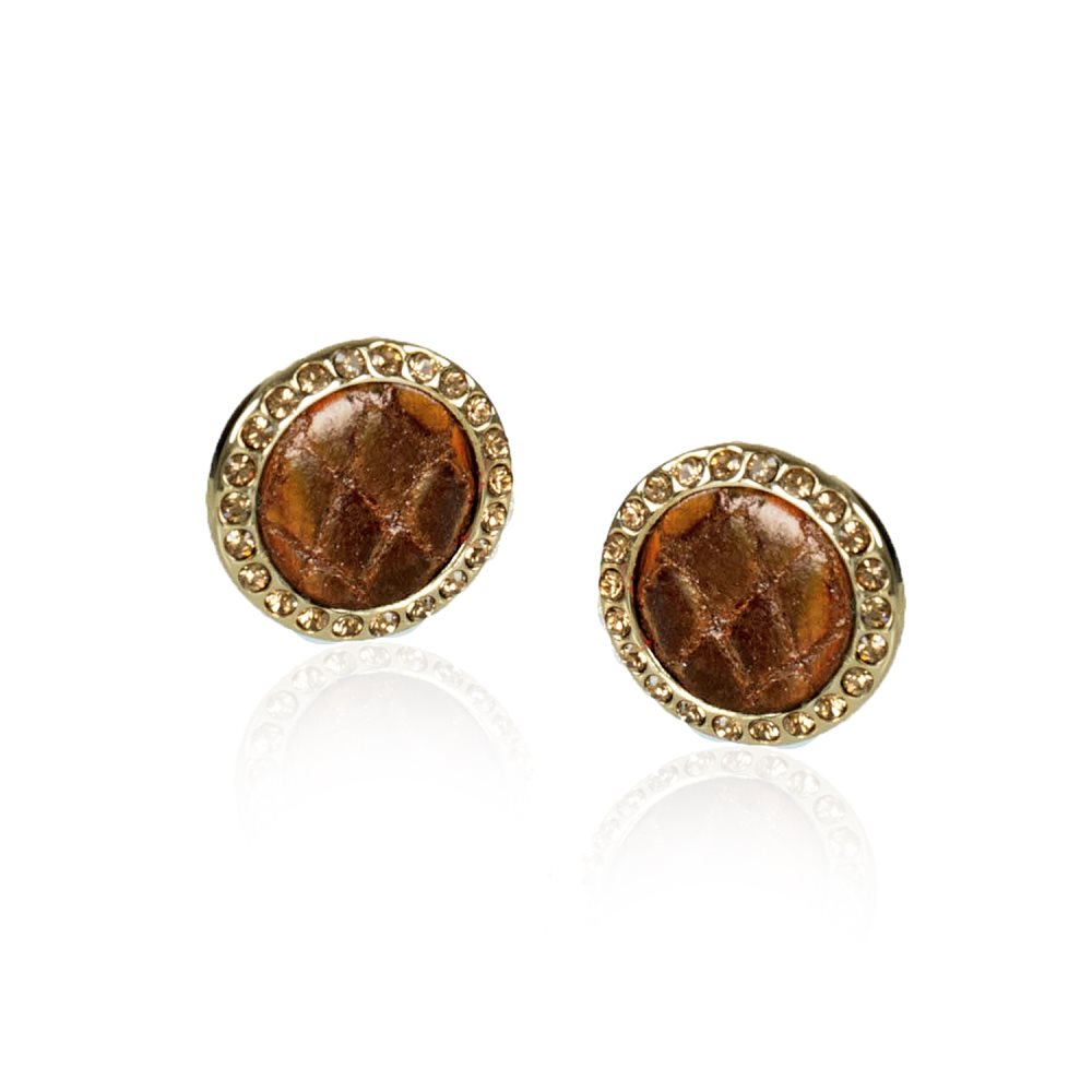 Brahmin | Women's Round Crystal Earrings Bronze Fairhaven
