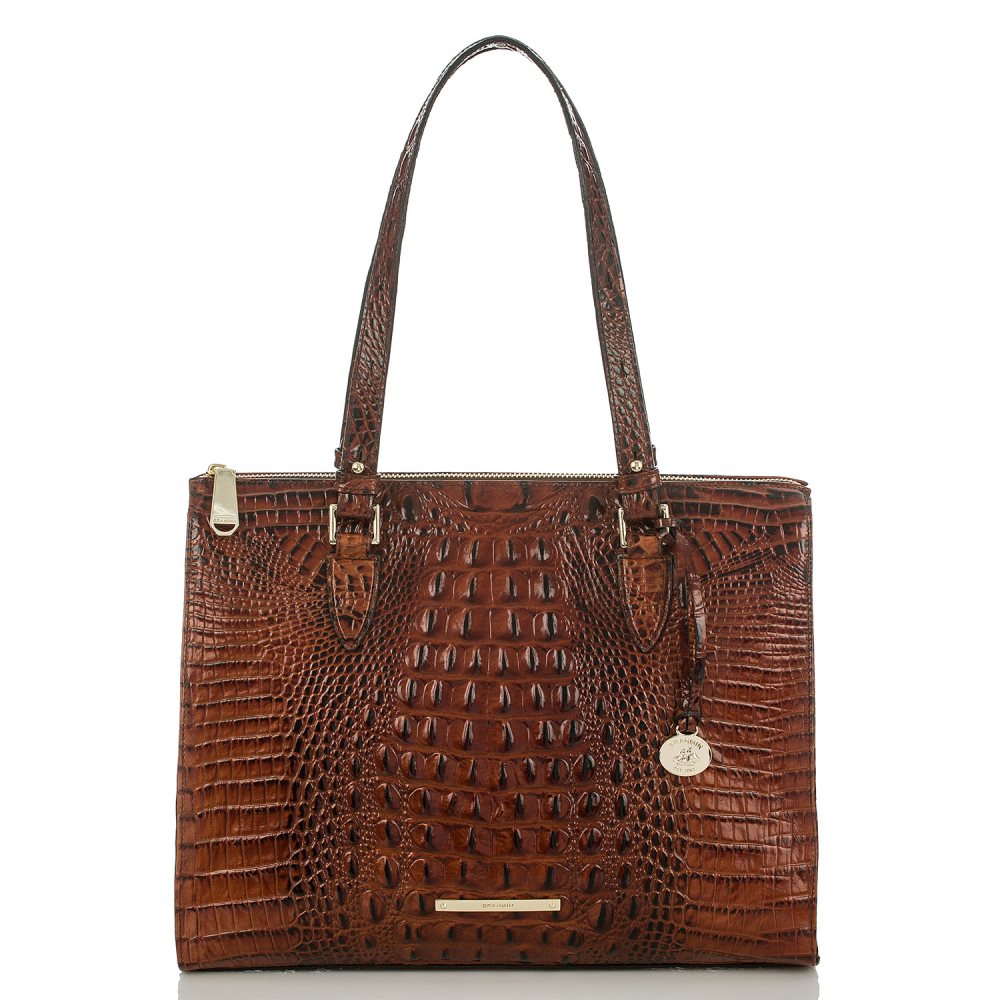 Brahmin | Women's Anywhere Leather Tote Handbag | Pecan Melbourne