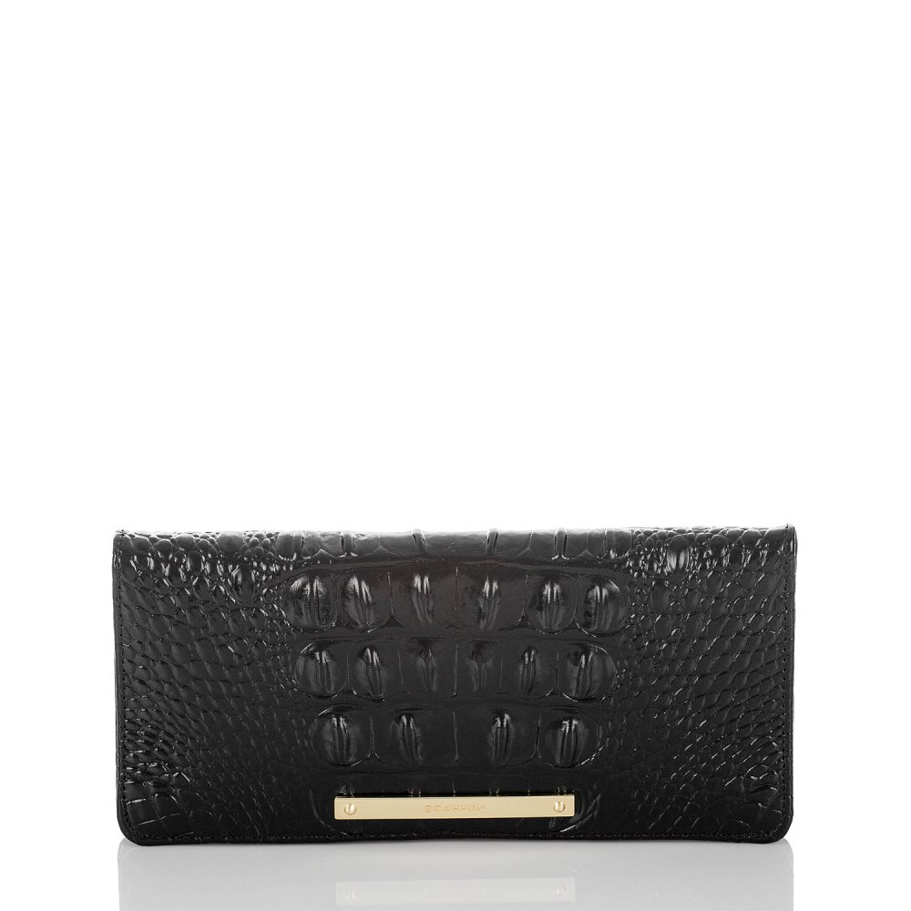 Brahmin | Women's Ady Black Leather Wallet | Black Melbourne