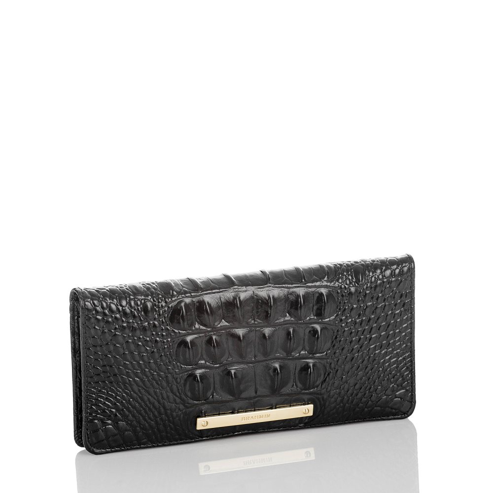 Brahmin | Women's Ady Black Leather Wallet | Black Melbourne