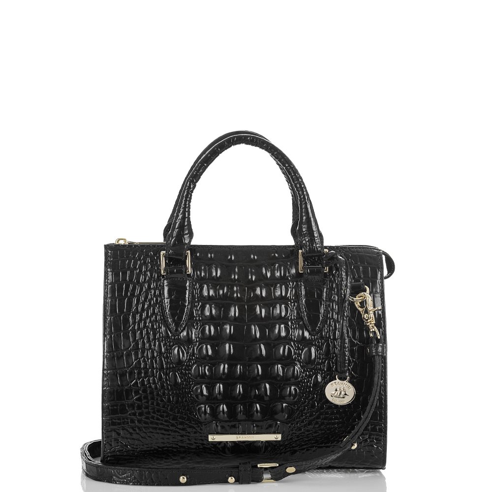 Brahmin | Women's Anywhere Convertible Black Satchel Handbag