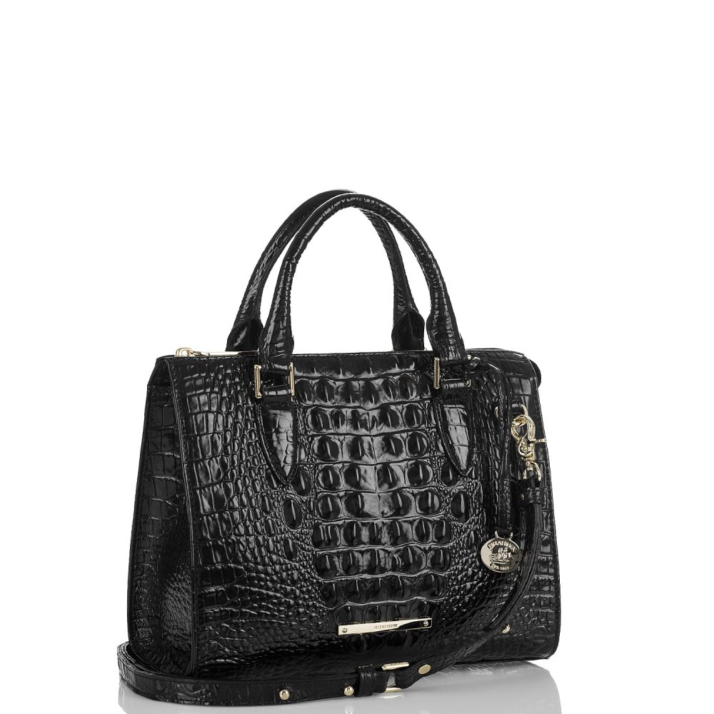 Brahmin | Women's Anywhere Convertible Black Satchel Handbag