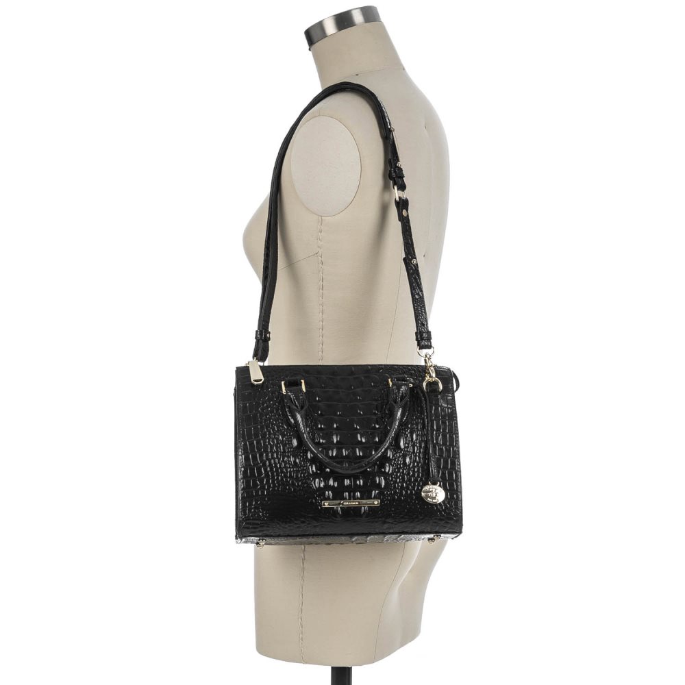 Brahmin | Women's Anywhere Convertible Black Satchel Handbag