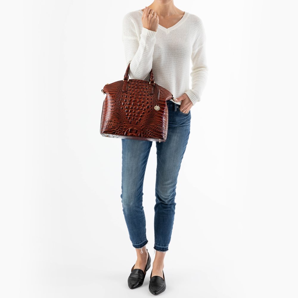Brahmin | Women's Large Duxbury Satchel Boysenberry Ombre Melbourne