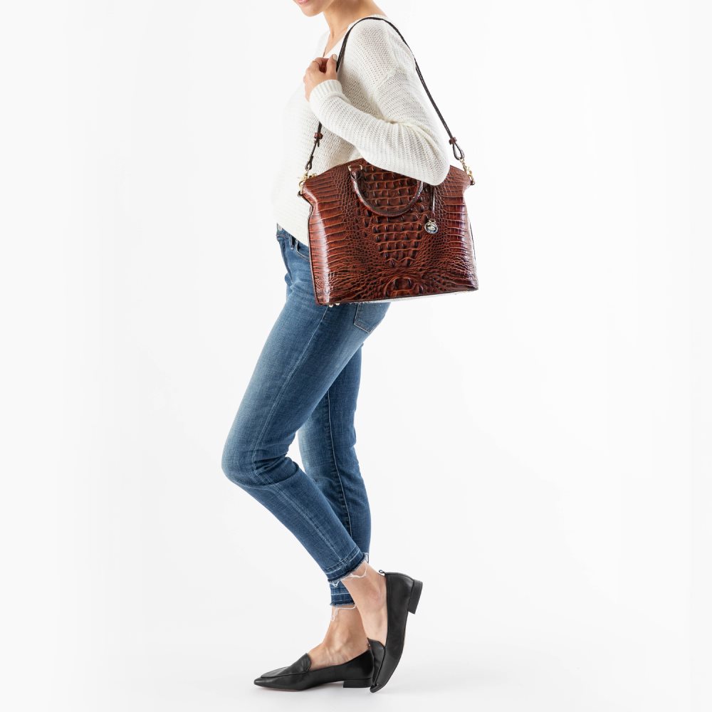 Brahmin | Women's Large Duxbury Satchel Boysenberry Ombre Melbourne