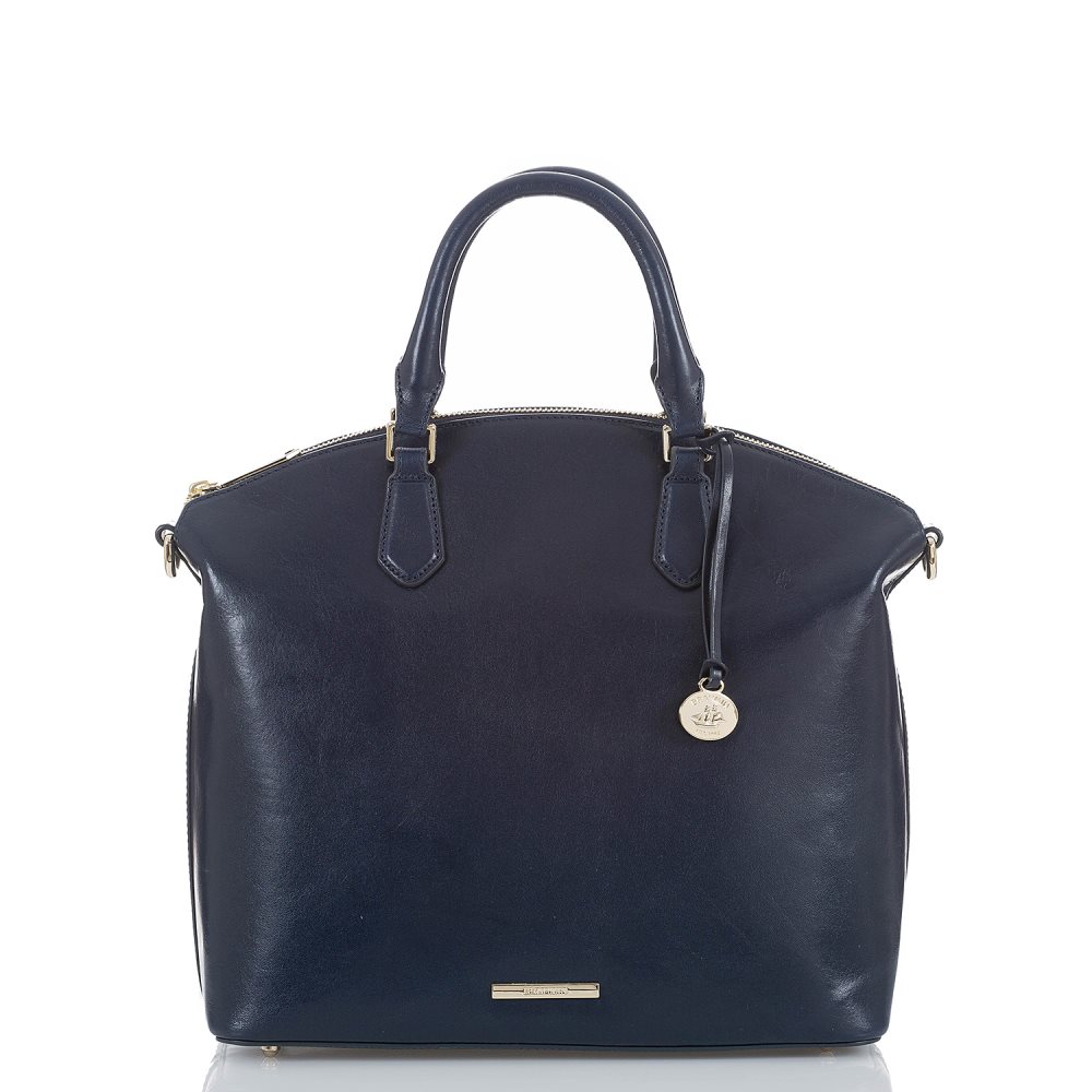 Brahmin | Women's Large Duxbury Satchel Navy Topsail
