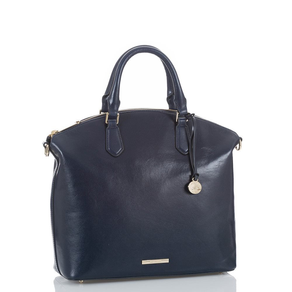 Brahmin | Women's Large Duxbury Satchel Navy Topsail