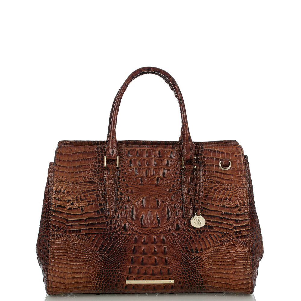 Brahmin | Women's Finley Leather Carryall Bag | Pecan Melbourne